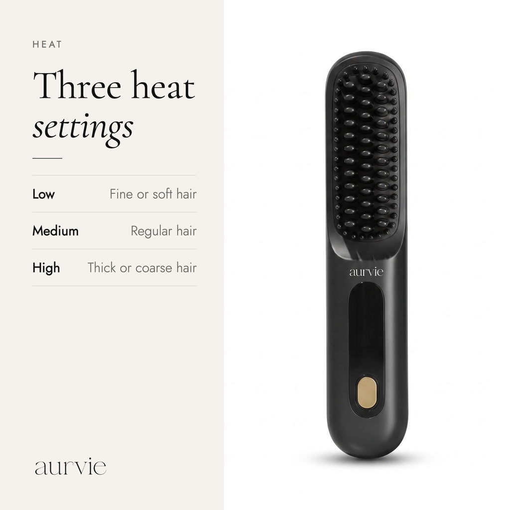 Three heat settings: low for fine hair, medium for regular hair, high for thick hair (ALT)
