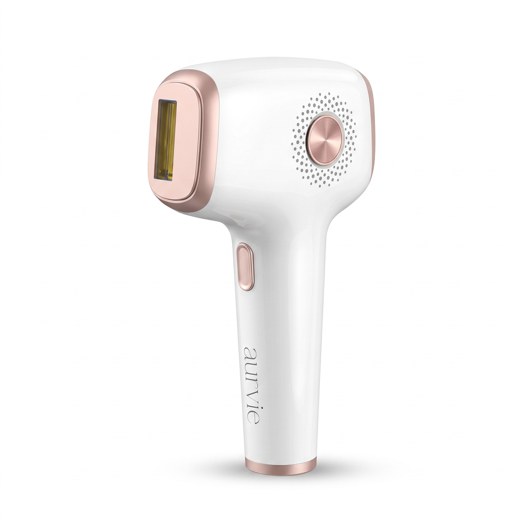 Aurvie IPL hair removal device in white and rose gold (ALT)
